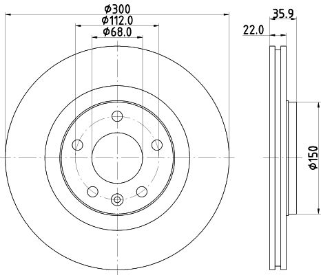 HELLA PAGID Тормозной диск 8DD 355 121-941